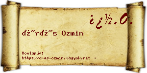 Órás Ozmin névjegykártya